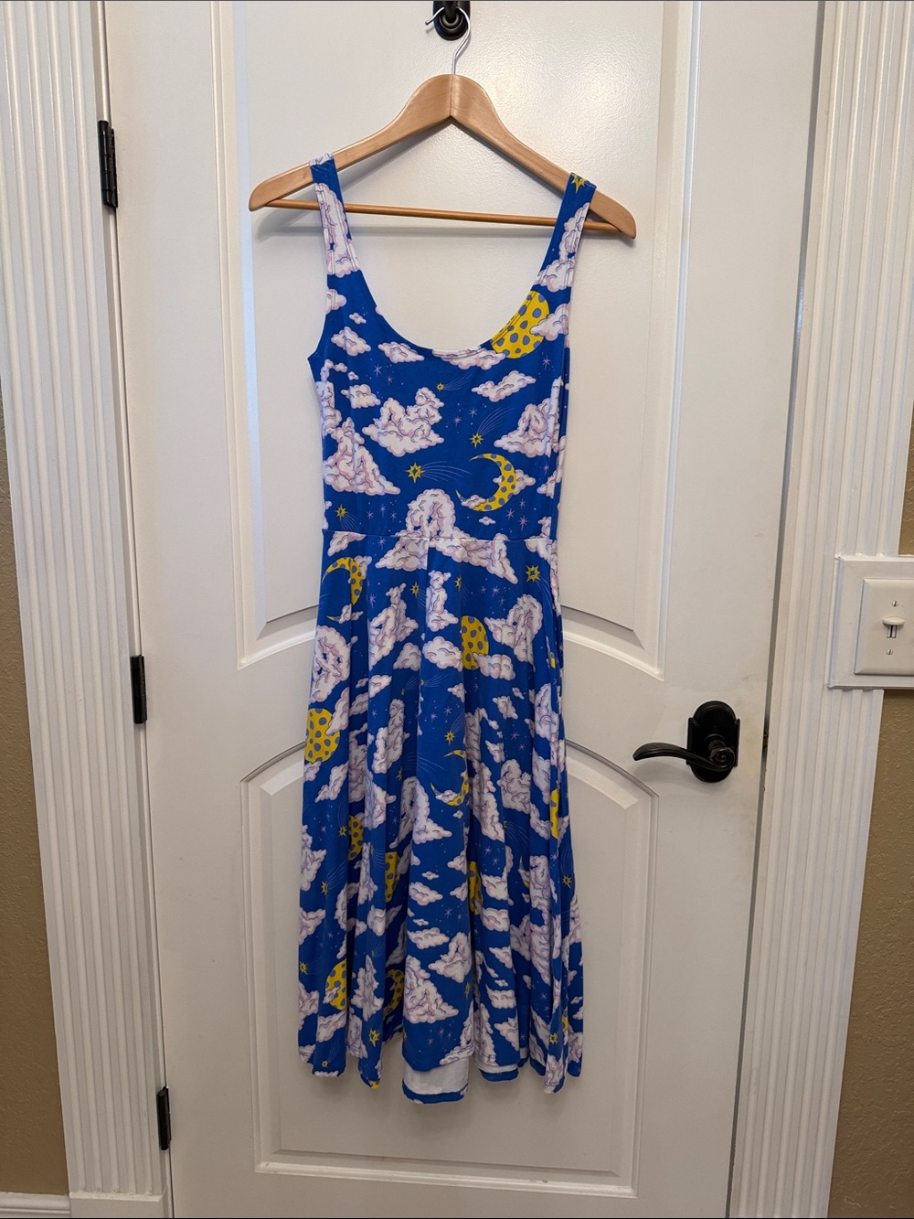 NOOWORKS vacation dress Blue Cloud & Moon Print Sleeveless Dress Medium